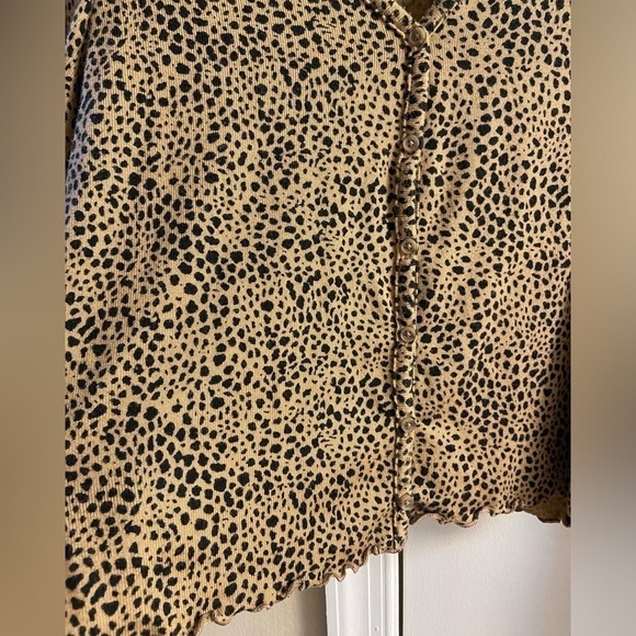 American eagle soft & sexy plush animal print cardigan button front. Large - Picture 2 of 6